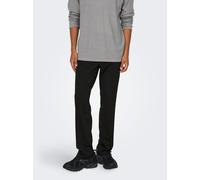 Stoffhose ONLY & SONS "ONSMARK REGULAR 0209 PANT", Herren, Gr. 32, Länge 32, schwarz, Web, Obermaterial: 64% Viskose, 31% Polyester, 5% Elasthan, unifarben, modisch, normal, Hosen (50649709-32) schwar