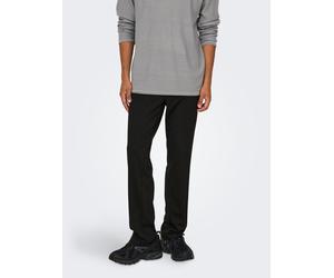 Stoffhose ONLY & SONS "ONSMARK REGULAR 0209 PANT", Herren, Gr. 32, Länge 32, schwarz, Web, Obermaterial: 64% Viskose, 31% Polyester, 5% Elasthan, unifarben, regular fit normal, Hosen Stoffhose (506497