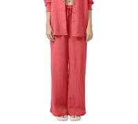 Stoffhose QS, Damen, Gr. 42, N-Gr, rosa (rot), Web, Obermaterial: 100% Baumwolle, unifarben, lässig geschnitten, Hosen Stoffhose, Weite Sommerhose mit Kordelzug (75380948-42) rot