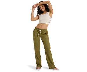 Stoffhose ROXY "Oceanside", Damen, Gr. S, grün (loden grün), Obermaterial:55% Leinen, 45% Viskose., Hosen Stoffhose (34353061-S) loden grün