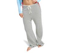 Stoffhose ROXY "Palma De Playa", Damen, Gr. L, Normalgrößen, schwarz-weiß (coconut milk), Obermaterial: 90% Baumwolle, 10% Polyester., Hosen Stoffhose (89205016-L) coconut milk