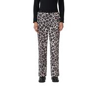 Stoffhose S.OLIVER BLACK LABEL, Damen, Gr. 34, N-Gr, schwarz leo, Web, Obermaterial: 92% Polyester, 8% Elasthan. Futter: 100% Polyester, bedruckt, weit knöchellang, Hosen Stoffhose, mit elastischem Bu
