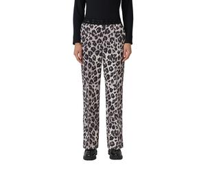 Stoffhose S.OLIVER BLACK LABEL, Damen, Gr. 34, N-Gr, schwarz leo, Web, Obermaterial: 92% Polyester, 8% Elasthan. Futter: 100% Polyester, bedruckt, weit knöchellang, Hosen Stoffhose, mit elastischem Bu