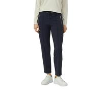 Stoffhose S.OLIVER BLACK LABEL, Damen, Gr. 40, N-Gr, blau (navy), Web, Obermaterial: 78% Polyester, 22% Elasthan, unifarben, schmal lang, Hosen Stoffhose, mit Kordelzug (93418821-40) navy