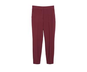 Stoffhose S.OLIVER BLACK LABEL, Damen, Gr. 40, N-Gr, rot (maroon rot), Web, Obermaterial: 47% Polyester, 47% Viskose, 6% Elasthan, unifarben, normal lang, Hosen Stoffhose, mit elastischem Bund und Bun