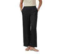 Stoffhose S.OLIVER BLACK LABEL, Damen, Gr. 42, N-Gr, schwarz, Obermaterial: 100% Viskose, unifarben, regular fit knöchellang, Hosen Stoffhose, Sommerhose mit elastischem Bund (19941366-42) schwarz