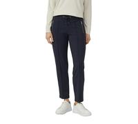 Stoffhose S.OLIVER BLACK LABEL, Damen, Gr. 44, N-Gr, blau (navy), Web, Obermaterial: 78% Polyester, 22% Elasthan, unifarben, schmal lang, Hosen Stoffhose, mit Kordelzug (93418821-44) navy