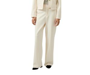 Stoffhose S.OLIVER, Damen, Gr. 38, N-Gr, beige, Web, Obermaterial: 74% Polyester, 22% Viskose, 4% Elasthan. Futter: 100% Polyester, unifarben, lang, Hosen Stoffhose, mit Bundfalte (22126027-38) beige