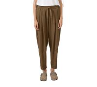 Stoffhose S.OLIVER, Damen, Gr. 40, N-Gr, teak braun, Web, Obermaterial: 74% Viskose, 26% Polyamid, unifarben, normal lang, Hosen Stoffhose, Leichte Sommerhose mit Bindeband (66485667-40) teak braun