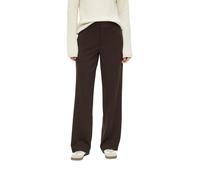 Stoffhose S.OLIVER, Damen, Gr. 42, N-Gr, braun, Web, Obermaterial: 74% Polyester, 22% Viskose, 4% Elasthan, lang, Hosen Stoffhose, mit Bundfalte (86614241-42) braun