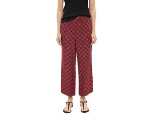 Stoffhose S.OLIVER, Damen, Gr. 42, N-Gr, schwarz pomegranate aop, Web, Obermaterial: 100% Viskose, gemustert, normal lang, Hosen Stoffhose, Sommerhose mit Allover-Muster (62823162-42) schwarz pomegran