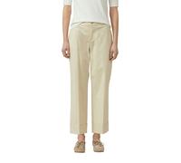 Stoffhose S.OLIVER, Damen, Gr. 44, N-Gr, beige (light cream beige), Web, Obermaterial: 98% Baumwolle, 2% Elasthan, unifarben, normal lang, Hosen Stoffhose, mit weitem Bein und Bundfalte (33955945-44)