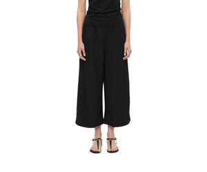 Stoffhose S.OLIVER, Damen, Gr. 44, N-Gr, schwarz, Web, Obermaterial: 99% Polyester, 1% Elasthan, unifarben, 7/8-Länge, Hosen Stoffhose, 7/8- Aommerhose mit weitem Bein (98872356-44) schwarz