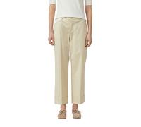 Stoffhose S.OLIVER, Damen, Gr. 46, N-Gr, beige (light cream beige), Web, Obermaterial: 98% Baumwolle, 2% Elasthan, unifarben, normal lang, Hosen Stoffhose, mit weitem Bein und Bundfalte (33955945-46)