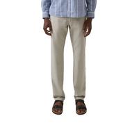 Stoffhose S.OLIVER, Herren, Gr. 34, Länge 32, beige (khaki), Web, Obermaterial: 58% Baumwolle, 40% Leinen, 2% Elasthan, meliert, lang, Hosen Stoffhose (15228405-34) khaki