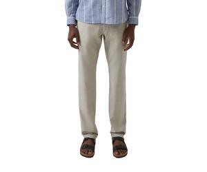 Stoffhose S.OLIVER, Herren, Gr. 34, Länge 34, khaki, Web, Obermaterial: 58% Baumwolle, 40% Leinen, 2% Elasthan, meliert, lang, Hosen Stoffhose (96625419-34) khaki