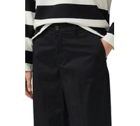 Stoffhose S.OLIVER, Damen, Gr. 40, N-Gr, schwarz, Web, Obermaterial: 98% Baumwolle, 2% Elasthan, unifarben, normal lang, Hosen Stoffhose, mit weitem Bein und Bundfalte (45576916-40) schwarz