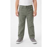 Stoffhose S.OLIVER JUNIOR, Jungen, Gr. 134, N-Gr, grün (khaki), Web, Obermaterial: 98% Baumwolle, 2% Elasthan, unifarben, lang, Hosen Stoffhose, mit geradem Bein (96098213-134) khaki