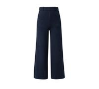 Stoffhose S.OLIVER JUNIOR, Jungen, Gr. 146/152, N-Gr, blau (dunkelblau), Web, Obermaterial: 76% Polyester, 20% Viskose, 4% Elasthan, gestreift, weit lang, Hosen Stoffhose, mit Nadelstreifen, Elastikbu