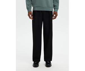 Stoffhose SELECTED "SLH220-LOOSE FINN FLEX PANTS NOOS", Herren, Gr. M, N-Gr, schwarz, Web, Obermaterial: 62% Polyester, 33% Viskose, 5% Elasthan, unifarben, relaxed fit lang, Hosen Stoffhose, Material