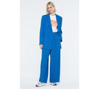 Stoffhose SENSES.THE LABEL, Damen, Gr. L, Normalgrößen, blau (unique blau), Web, Material: 97% Polyester, 3% Elasthan, unifarben, relaxed fit lang, Hosen Stoffhose, mit Bügelfalten (74616406-L) unique