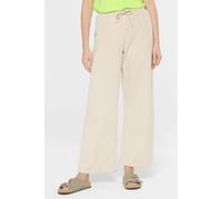 Stoffhose SENSES.THE LABEL, Damen, Gr. XL, Normalgrößen, raw cotton, Interlock, Material: 70% Baumwolle, 30% Polyester, unifarben, weit lang, Hosen Stoffhose, mit Elastikbund und Kordel (19390760-XL) 