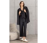 Stoffhose SENSES.THE LABEL, Damen, Gr. XXL, Normalgrößen, schwarz, Material: 72% Polyester, 27% Viskose, 1% Elasthan, unifarben, relaxed fit knöchellang, Hosen Stoffhose, mit Elastikbund (87029613-XXL