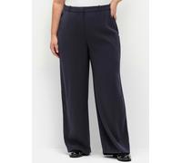 Stoffhose SHEEGO, Damen, Gr. 42, Normalgrößen, blau (tiefblau), 100% Polyester, unifarben, Hosen Stoffhose (77347049-42) tiefblau
