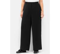 Stoffhose SHEEGO, Damen, Gr. 46, Normalgrößen, schwarz, 100% Polyester, unifarben, Hosen Stoffhose (52580162-46) schwarz