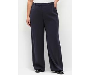 Stoffhose SHEEGO, Damen, Gr. 50, Normalgrößen, blau (tiefblau), 100% Polyester, unifarben, Hosen Stoffhose (77347049-50) tiefblau