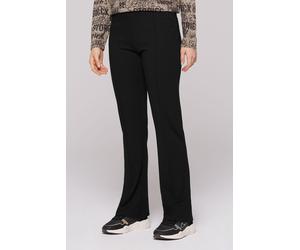 Stoffhose SOCCX, Damen, Gr. XXL, Normalgrößen, schwarz, Interlock, Material: 65% Viskose, 24% Polyester, 11% Elasthan, unifarben, slim fit lang, Hosen Stoffhose, mit Elastikbund (90405520-XXL) schwarz