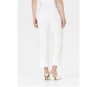 Stoffhose STEHMANN, Damen, Gr. 40, N-Gr, weiß (sanftes weiß,087), Obermaterial: 100% Polyester, unifarben, regular fit 7/8-Länge, Hosen Stoffhose, Sommerhose mit Gürtelschnalle (84617535-40) sanftes w