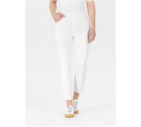 Stoffhose STEHMANN, Damen, Gr. 42, N-Gr, weiß (weiß,100), Web, Obermaterial: 98% Baumwolle, 2% Elasthan, unifarben, regular fit knöchelfrei, Hosen Stoffhose, Sommerhose im Five-Pocket Style (44685844-
