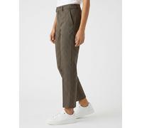 Stoffhose STEHMANN "Fenja5-780", Damen, Gr. 40, N-Gr, americano, Web, Obermaterial: 68% Polyester, 26% Viskose, 6% Elasthan, gemustert, normal lang, Hosen Stoffhose, 7/8 - Chino mit Bundfalten und fei