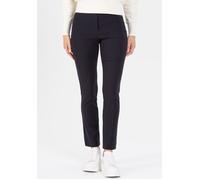 Stoffhose STEHMANN "Loli", Damen, Gr. 44, N-Gr, blau (marine), Web, Obermaterial: 72% Viskose, 25% Polyamid, 3% Elasthan, unifarben, gerade, unten schmal lang, Hosen Stoffhose, Sommerhose mit Schlitz 