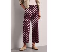 Stoffhose STREET ONE, Damen, Gr. 32, Länge 26, lila (rustic rouge), Stoff, 100% Viskose, gemustert, loose fit normal, Hosen Stoffhose, High Waist (65027146-32) rustic rouge