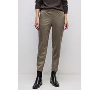 Stoffhose STREET ONE, Damen, Gr. 32, Länge 28, schwarzest braun meliert, Stoff, 46% Polyester, 29% Polyamid, 15% Viskose, 10% Elasthan, unifarben, loose fit knöchellang, Hosen Stoffhose, mit Elastikbu