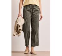 Stoffhose STREET ONE, Damen, Gr. 34, Länge 28, dusky grün, Web, 98% Baumwolle, 2% Elasthan, unifarben, loose fit knöchelfrei, Hosen Stoffhose, Middle Waist (98907408-34) dusky grün