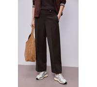 Stoffhose STREET ONE, Damen, Gr. 34, Länge 28, espresso braun, Stoff, 65% Viskose, 30% Nylon, 5% Elasthan, unifarben, comfort fit normal, Hosen Stoffhose, mit Wide Legs (79174452-34) espresso braun