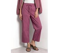 Stoffhose STREET ONE, Damen, Gr. 34, Länge 28, schwarz clouded blush, Web, Obermaterial: 71% Baumwolle, 27% Polyester, 2% Elasthan. Gürtel: 100% Polyester, unifarben, comfort fit knöchellang, Hosen St