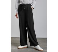 Stoffhose STREET ONE, Damen, Gr. 34, Länge 30, schwarz, Stoff, 100% Viskose, unifarben, loose fit lang, Hosen Stoffhose, im Loose Fit (20101239-34) schwarz