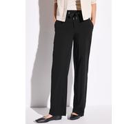 Stoffhose STREET ONE, Damen, Gr. 34, Länge 30, schwarz, Stoff, 100% Viskose, unifarben, loose fit normal, Hosen Stoffhose, Elastikbund mit Tunnelzug (97056917-34) schwarz