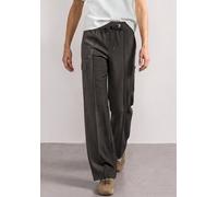 Stoffhose STREET ONE, Damen, Gr. 34, Länge 32, schwarz coffee, Stoff, 61% Viskose, 25% Polyamid, 9% Polyester, 5% Elasthan, unifarben, comfort fit lang, Hosen Stoffhose, mit Cargo Taschen (17193226-34