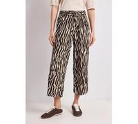 Stoffhose STREET ONE, Damen, Gr. 36, Länge 26, schwarz-weiß (espresso braun), Stoff, 100% Viskose, gemustert, comfort fit 7/8-Länge, Hosen Stoffhose, mit Wide Legs (34797800-36) espresso braun