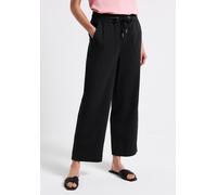 Stoffhose STREET ONE, Damen, Gr. 36, Länge 28, schwarz, Web, Obermaterial: 98% Baumwolle, 2% Elasthan, unifarben, casual, regular fit knöchelfrei, Hosen, mit elastischem Bund (18488859-36) schwarz