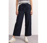 Stoffhose STREET ONE "Style Amalia", Damen, Gr. 36, Länge 28, blau (schwarzest blau (länge 28)), Web, Obermaterial: 66% Baumwolle, 30% Polyester, 4% Elasthan, unifarben, bequem lang, Hosen Stoffhose,