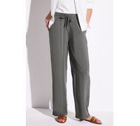 Stoffhose STREET ONE, Damen, Gr. 36, Länge 30, grau (overcast grau), Stoff, 100% Viskose, unifarben, loose fit normal, Hosen Stoffhose, Elastikbund mit Tunnelzug (24511947-36) overcast grau