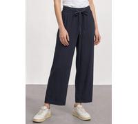 Stoffhose STREET ONE, Damen, Gr. 38, Länge 26, blau (shadowed navy), Stoff, 100% Viskose, unifarben, loose fit 7/8-Länge, Hosen Stoffhose, mit Wide Legs (42472927-38) shadowed navy