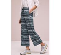 Stoffhose STREET ONE, Damen, Gr. 38, Länge 26, deep bound grün, Stoff, 68% Polyester, 31% Viskose, 1% metallisierte Fasern, gemustert, loose fit 7/8-Länge, Hosen Stoffhose, Jacquard (71477839-38) deep