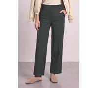 Stoffhose STREET ONE, Damen, Gr. 38, Länge 26, grau (mossbound grün), Stoff, 61% Viskose, 32% Polyamid, 7% Elasthan, unifarben, comfort fit 7/8-Länge, Hosen Stoffhose, mit Wide Legs (63173509-38) moss